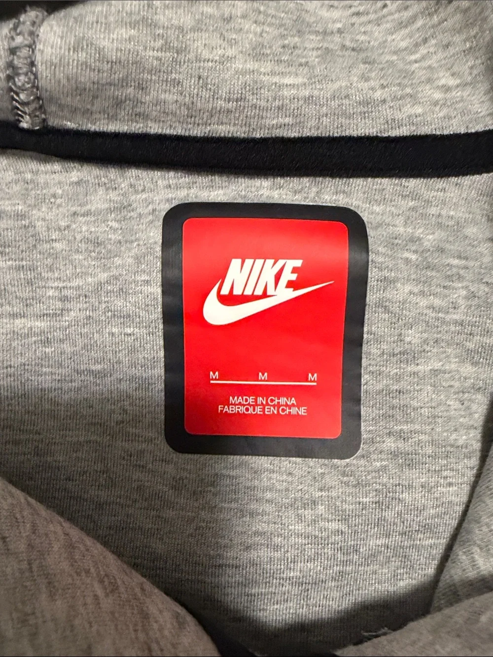 Nike Gray Hooded Zip Jacket with Black Trim